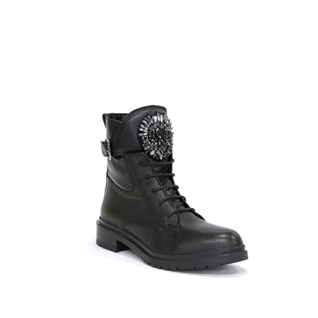 Дамски ежедневни боти / естествена кожа /  7910/ черно