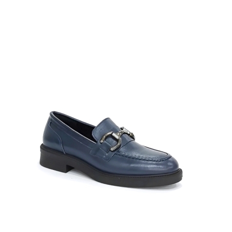 Дамски мокасини / лоуфъри / естествена кожа / 70-16 / синьо