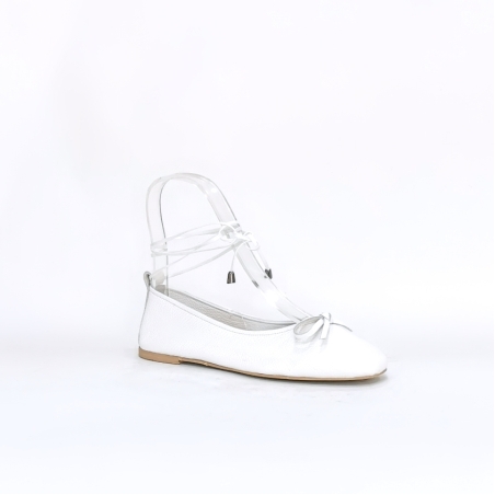 Дамски пантофки / естествена кожа / бяло /7110