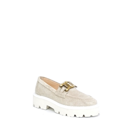 Дамски мокасини /лоуфъри / от  естествена  кожа /  74219/ сиво