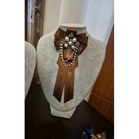 Brown Bow Brooch