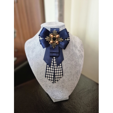 BLUE BOW BROOCH