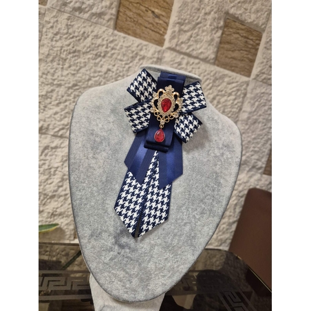 Blue Bow Brooch