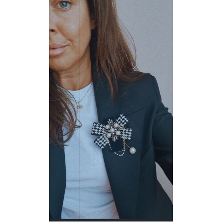 Black and White Mini Brooch