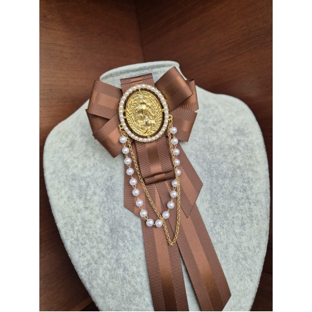 Brown Bow Brooch