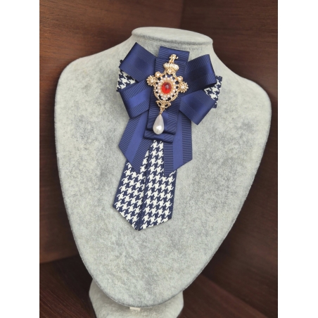 Blue Bow Brooch