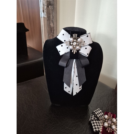 Polka Dot Pearl Bow Brooch