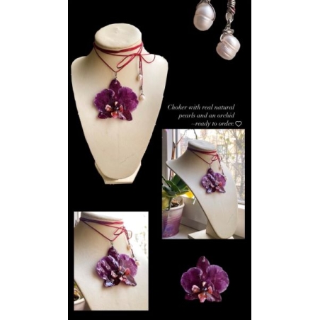 Choker with orchid
