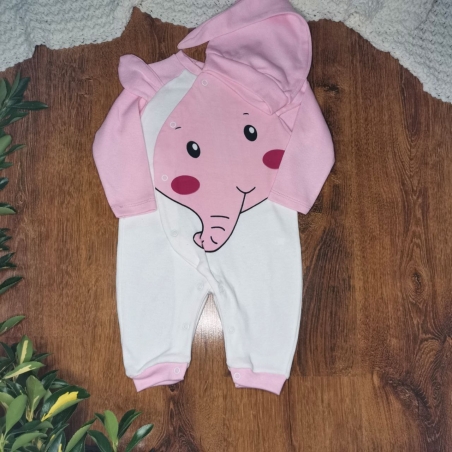 Ромпър слонче в розово
