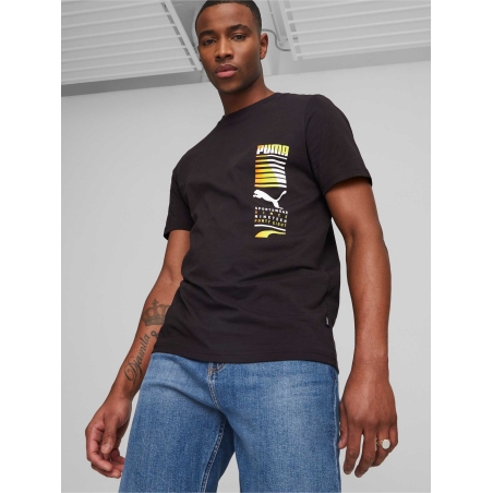 PUMA GRAPHICS MULTICOLOR TEE BLACK