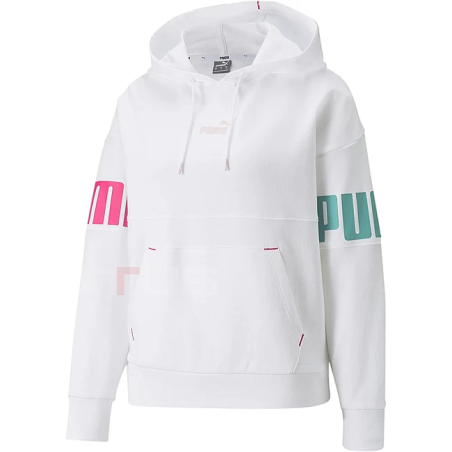 PUMA POWER COLORBLOCK HOODIE TR WHITE