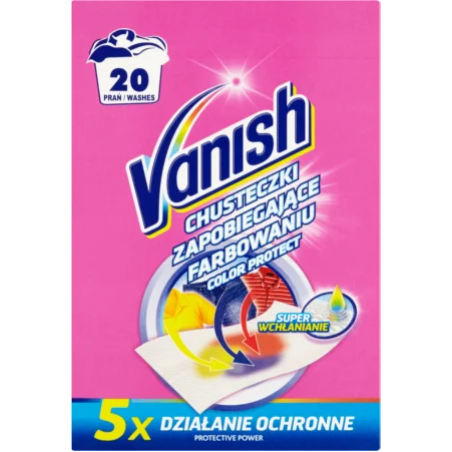 Цветоулавящи кърпички Vanish, Color Protect, 20 пранета
