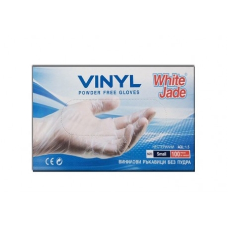 РЪКАВИЦИ ВИНИЛ БЕЗ ПУДРА WHITEJADE 100БР,L