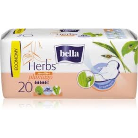 Bella Herbs Plantago Дамски превръзки с крилца и екстракт от живовляк