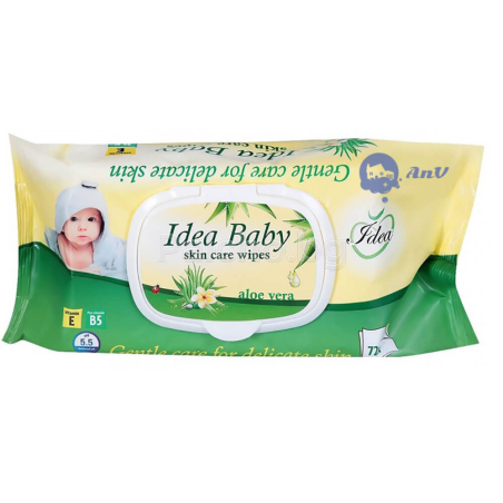 Мокри кърпи Idea Baby Алое Вера/Лайка с капак 72бр.