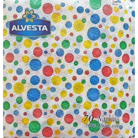 Салфетки Alvesta , точки, 70бр.
