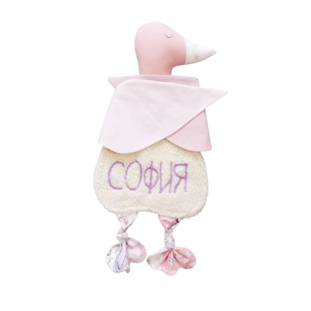 Мека играчка за сън пате лила