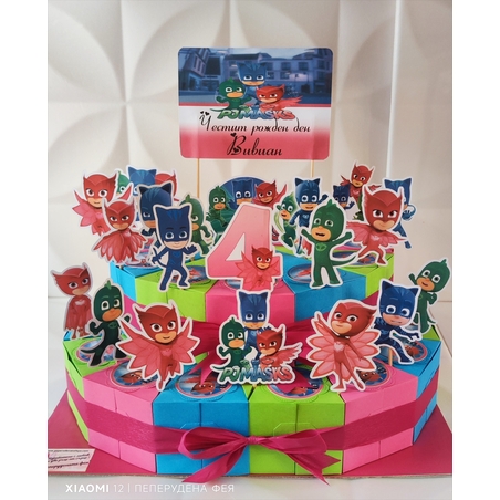 Картонена торта  ПИ ДЖИ МАСК 9 / PJ Masks 9