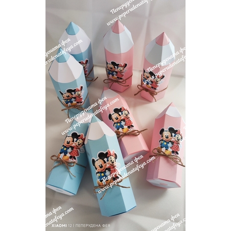 Картонен молив с Мики и Мини Маус