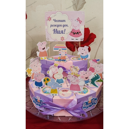Картонена торта  ПРАСЕНЦЕТО ПЕПА  1 /  Peppa Pig 1