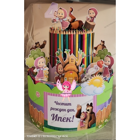 Торта от книжки и моливи МАША И МЕЧОКА 5 / Маша и Медведь