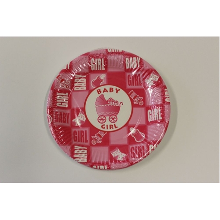 Парти чинийки  BABY GIRL  / 8бр в опаковка/ , 18.5см
