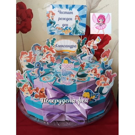 Картонена торта РУСАЛКАТА АРИЕЛ  9 / The Little Marmaid 9