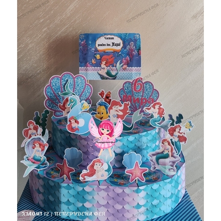 Картонена торта РУСАЛКАТА АРИЕЛ  1 / The Little Marmaid 1
