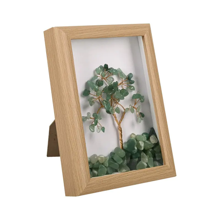 Дърво на живота ЗЕЛЕН АВАНТЮРИН в рамка /естествени камъни/