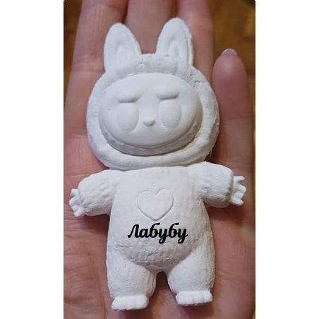 Керамичен комплект за оцветяване - 1бр. фигурка ЛАБУБУ / LABUBU + 2бр. боички + 1бр. четка