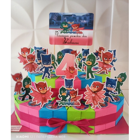 Картонена торта  ПИ ДЖИ МАСК 9 / PJ Masks 9
