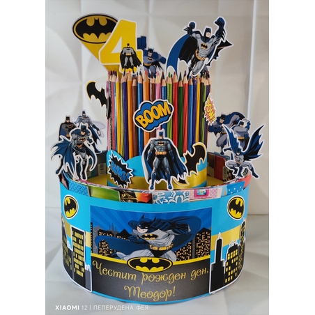 Торта от книжки и моливи Батман / Batman