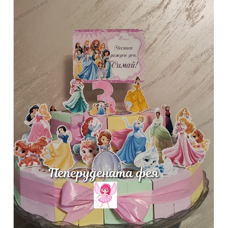Картонена торта Дисни принцеси / Disney Princess