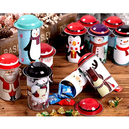 Коледна метална кутия с капаче