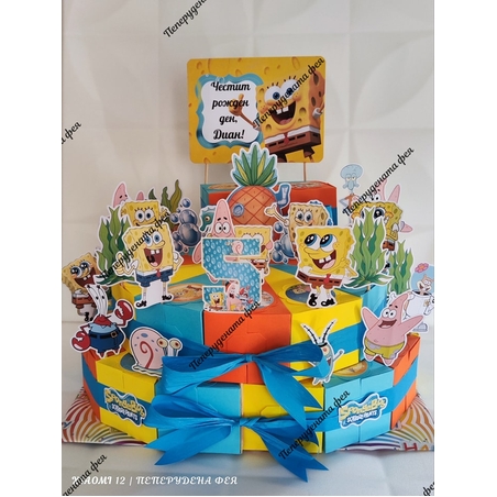 Картонена торта  СПОНДЖ БОБ 3 / SPONGE BOB 3