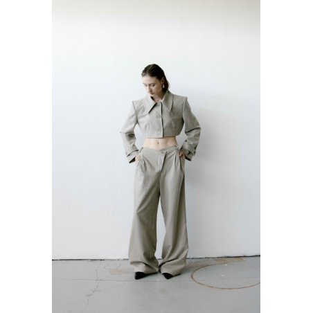 TRIANGLE TAUPE MELANGE TROUSERS