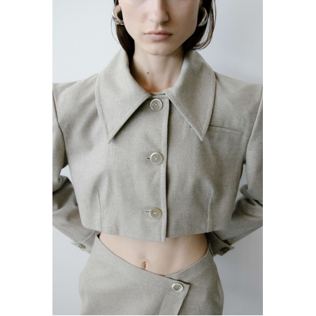 TRIANGLE TAUPE MELANGE JACKET