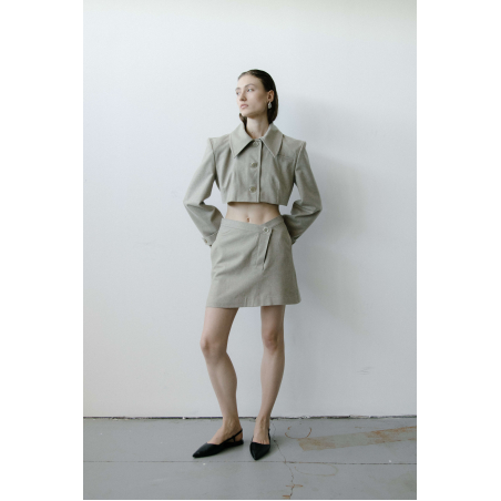 TRIANGLE TAUPE MELANGE SKIRT