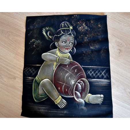 Hand Painted on black canvas 