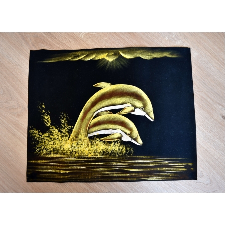 Hand Painted on black canvas 