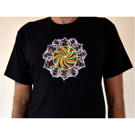 Rainbow Sun Embroidery T-shirt
