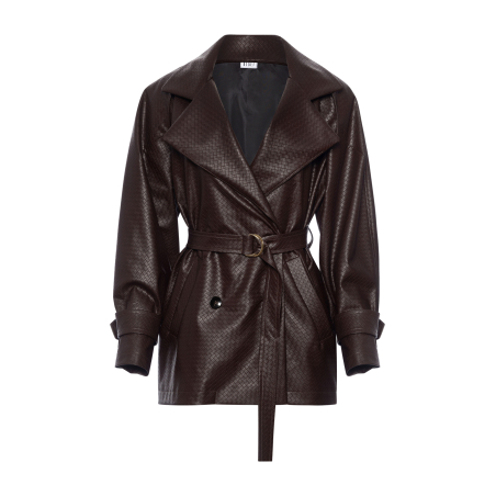 NAMELESS Leather short Trench coat