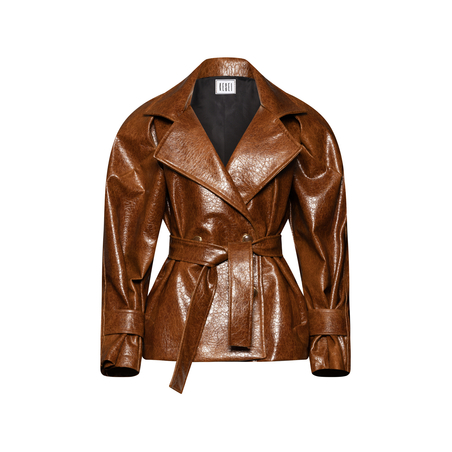 OCHRA Leather short Trench coat