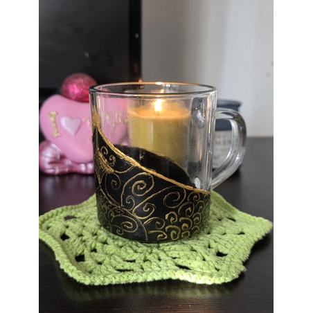 Урок-Ръчно изплетена подложка за кафе/Подробно описание