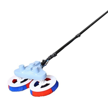 DOUBLE HEADED ELECTRIC PHOTOVOLTAIC BRUSH 5.5M GLASS FIBER HANDLE AC220V or 110V + DC24 Supply(Battery)