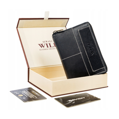 Голям, вертикален кожен портфейл с RFID - Always Wild