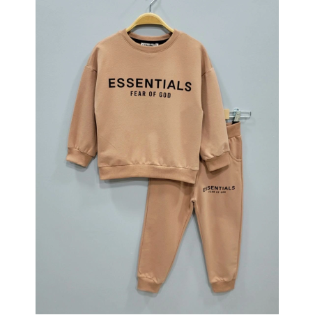 Детски памучен комплект ''Essentials'' - кафяв