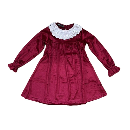 Кадифена рокля в червено