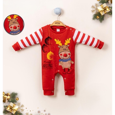 Бебешки коледен гащеризон с еленче