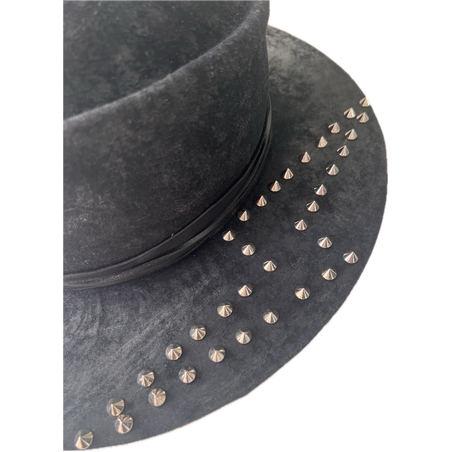 Black handmade hat